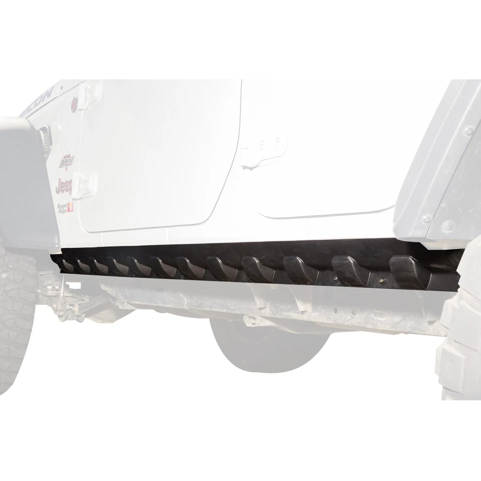 For Jeep Wrangler 2018-2024 Rugged Ridge Black Rocker Guards - Image 1 of 1