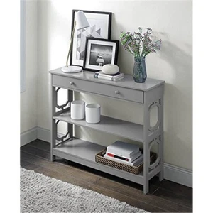 Convenience Concepts Omega 1 Drawer Console Table Grey - Picture 1 of 1
