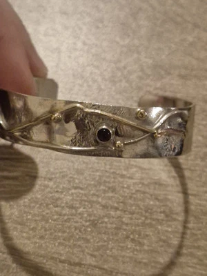 Pulseira de ametista torque Sally Ratcliffe com decoração 9CT - Imagem 1 de 4