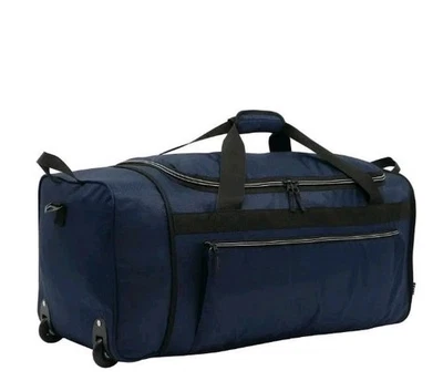 Большая складная спортивная сумка на колесиках Protege 28 дюймов для путешествий темно-синяя - Изображение 1 из 4