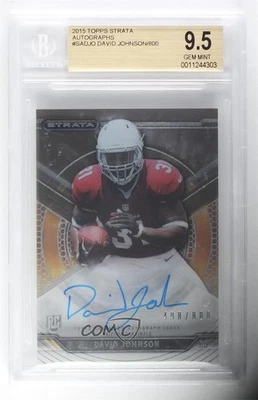 2015 Topps Strata /800 David Johnson #SA-DJO BGS 9.5 GEM MINT Rookie Auto RC - Image 1 of 2