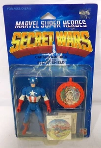 Vintage 1984 Mattel Secret Wars Captain America 4,5" Figur komplett mit Karte - Bild 1 von 3