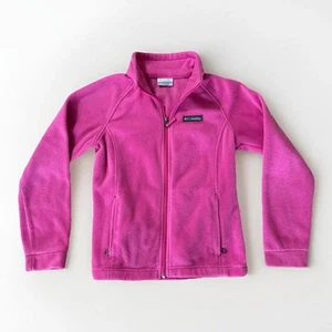 Columbia Kids Pink Fleece Jacket Full Zip Medium 10/12 Girls Youth - Picture 1 of 2