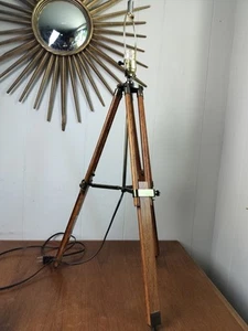 Vintage Nautical Table Lamp Unique Home Decor Wooden Adjustable 14"-24" Stand - Picture 1 of 6