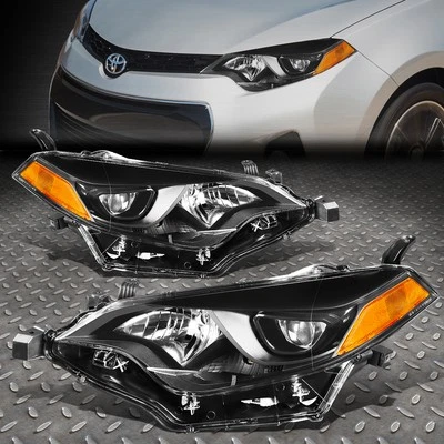 Conjunto de faros proyectores LED negro/ámbar estilo OE para Toyota Corolla 14-16 Foto 1 de 4