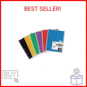 Mead Spiral Notebooks, 6 Pack, 1 Subject, College Ruled Paper, 7-1/2" x 10-1/2", - Picture 1 of 2