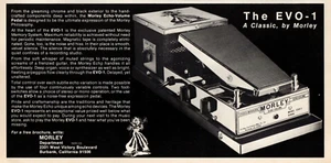 vtg 1970s MORLEY EVO-1 MAGAZINE PRINT AD Echo Volume Pedal Pinup Page Clipping - Picture 1 of 1