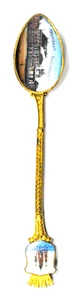 Copenhagen Amalienborg Slot Gold Plated Enamel Souvenir Spoon 4-1/2"  - Picture 1 of 3