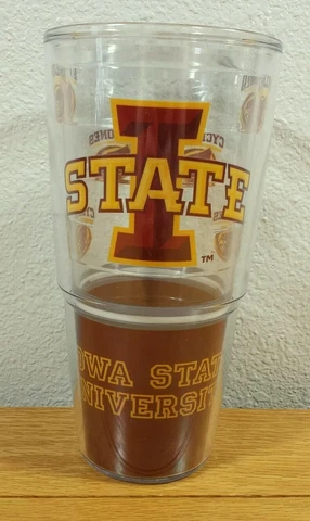 IOWA STATE UNIVERSITY CYCLONES Plastic Hot Or Cold Beverage Cup Tervis Tumbler Cover