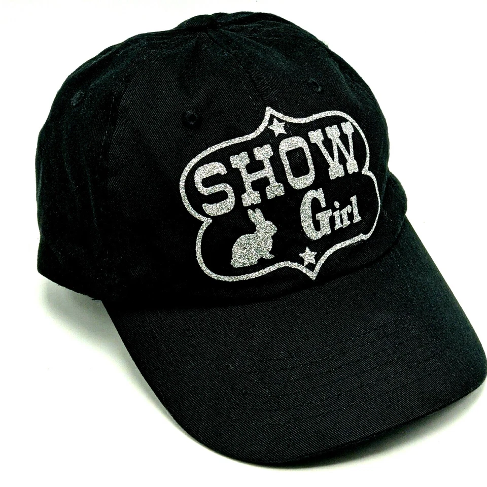 SHOW GIRL hat black adjustable cap - 100% cotton - image 1 of 4