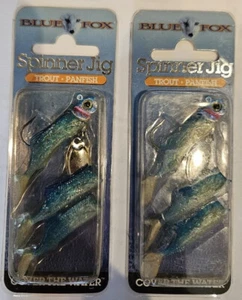 2 Packs Blue Fox Spinner Jigs Trout Panfish Holographic Head & Eye-1/8-Blue Shad - Picture 1 of 3