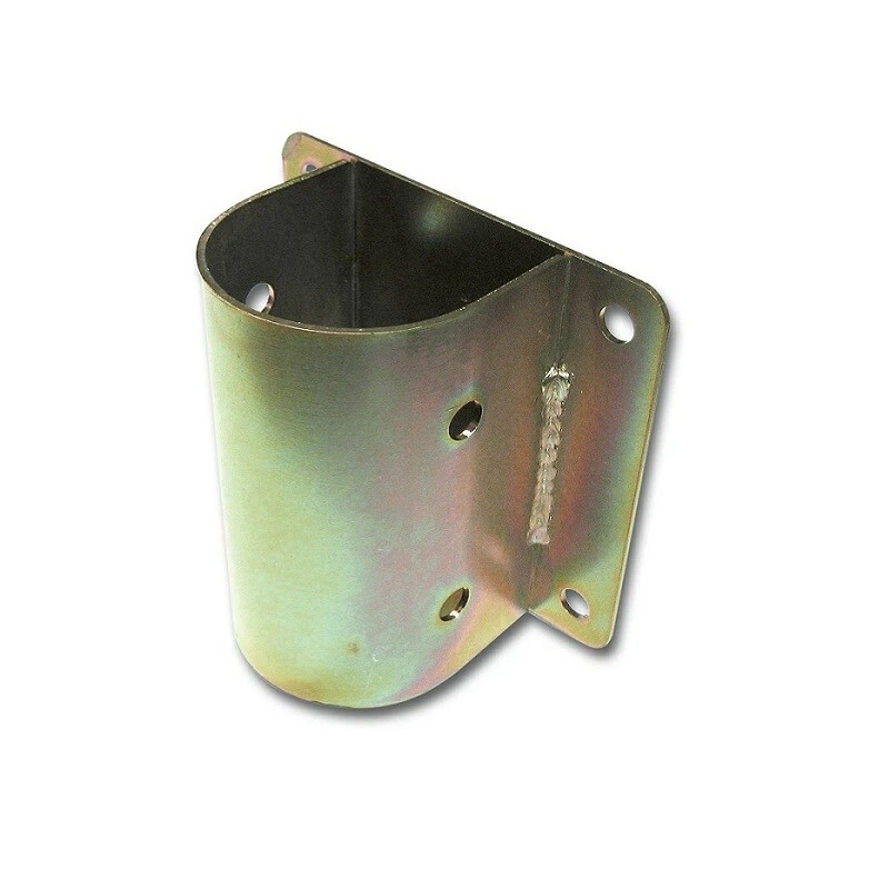 Staffa supporto fissaggio per parapetto per pali tondi travi in legno Ø 8/10 cm - Immagine 1 di 2