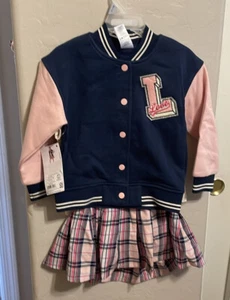 3 Piece Jacket Set Life Is Beautiful Tshirt 20” Waist Skirt XS 4-5 Orig $25 - Picture 1 of 9