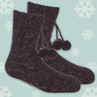 Ladies Lounge Cosy Chunky Knit Slipper Socks With Anti-Slip Grippres Size 4-8 