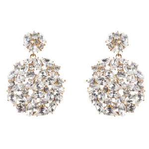 KENNETH JAY LANE, RHINESTONE & GOLD PIERCED EARRING - Bild 1 von 10