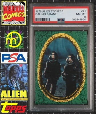 1979 Topps Alien Sticker - 21 Dallas & Kane - PSA 8 NM-MT - Image 1 of 4