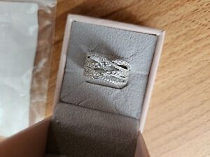 Diamonique Ring Gr 18 925er Silber rhodiniert  QVC  Neu