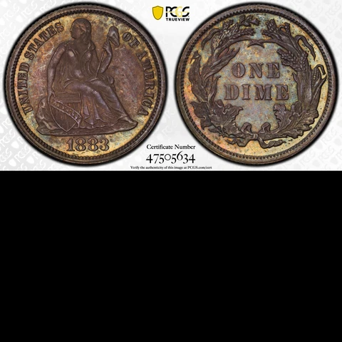 1883 PCGS PR65 CU-$1,100 🔴 Seated Dime ✅ Gem Proof 10c ✅ Undervalued Type Coin! Cover
