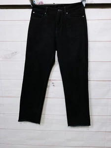 Quiksilver Mens Kygo Jeans Size 28 Black Mid-Rise Raw Hem 5 Pockets - Picture 1 of 10