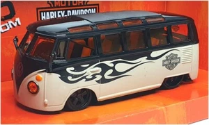 Maisto 1/25 Scale 32192 - Volkswagen Samba Harley Davidson - Black/Cream - Picture 1 of 5