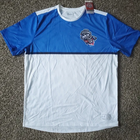 NWT Rocket City Trash Pandas MiLB Under Armour Wicking Blue T-Shirt Large Cover