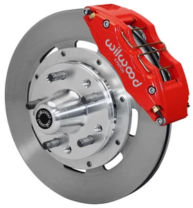WILWOOD DISC BRAKE KIT,FRONT,69-76 AMC,12" ROTORS,RED 6 PISTON CALIPERS - Picture 1 of 4