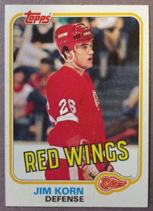 1981-82 Topps Hockey "Set Break" #W91 Jim Korn Detroit Red Wings RC