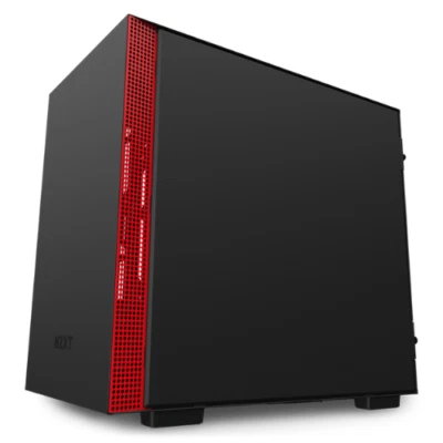 NZXT H210i Matte Black and Red PC Computer Mini Tower Case CA-H210I-BR - Image 1 of 4