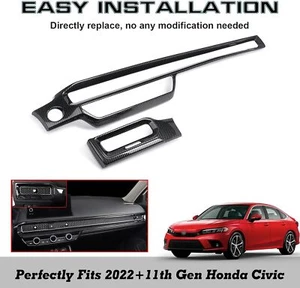 Für Honda Civic 11th Gen 2022-up Carbon Console AC Air Outlet Vent Cover Trim - Picture 1 of 15