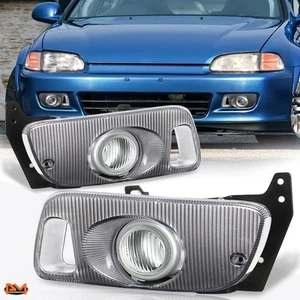 For 92-95 Honda Civic 2/3-Dr OE Style Clear Lens Bumper Fog Light/Lamp+Switch - Picture 1 of 6