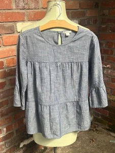 Crewcuts Chambray Peplum top size 14 - Picture 1 of 5