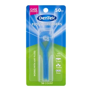 Dentek Floss Threaders | for Braces, Bridges, and Implants | 50 Count (Pack of 1 - Picture 1 of 7
