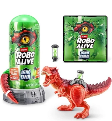 ROBO ALIVE DINO DNA T REX LIGHT UP DNA HELIX SPINE DINOSAUR WITH SLIME