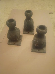 Vintage Anfang 1900 Gusseisen Geländer Basis 3er Set - Bild 1 von 7
