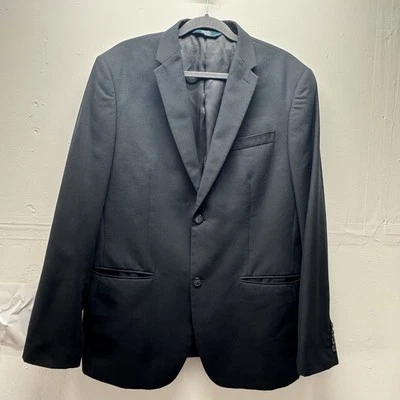 Abrigo Deportivo Perry Ellis Para Hombres 44R Negro Blazer Traje Chaqueta 2 Botones Calce Clásico Foto 1 de 4