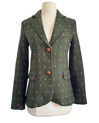 Anthropologie Madchen лесной шерсти блейзер Sz XS цветочный Loden зеленый новый с Ярлыками - Изображение 1 из 4