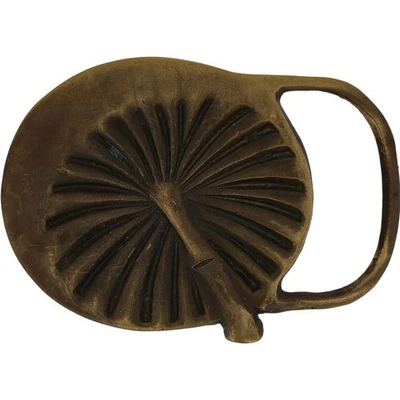 Brass Shrooms Magic Mushrooms Hippie Fungi Pe Psychedelic 70s Vtg Belt Buckle - Imagem 1 de 4