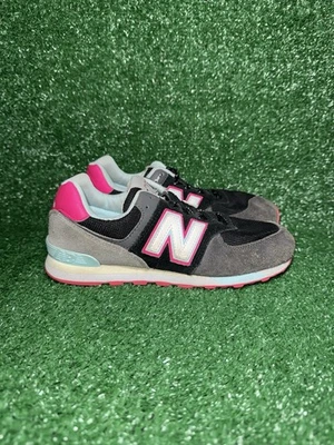 New Balance 574 Black Pink Sneakers Running Shoes Boys Girls Kids Size 4Y - Image 1 of 4