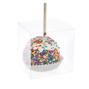 30 Pcs Clear Candy Apple Boxes with Hole Top, For Easter Favor Supplies, 4x4x4" - Picture 1 of 10