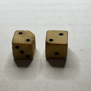 1800s civil war handcarved cattle bovine dice pair #3 - Picture 1 of 6