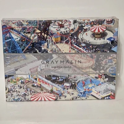Coney Island 1000 Piece Jigsaw Puzzle Gray Malin 20X27 New READ - Image 1 of 4