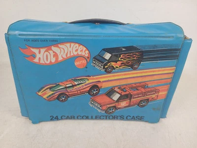Vintage 1975 Hot Wheels 24 Car Collector's Case/White Trays Blue Mattel #8227 - Image 1 of 4
