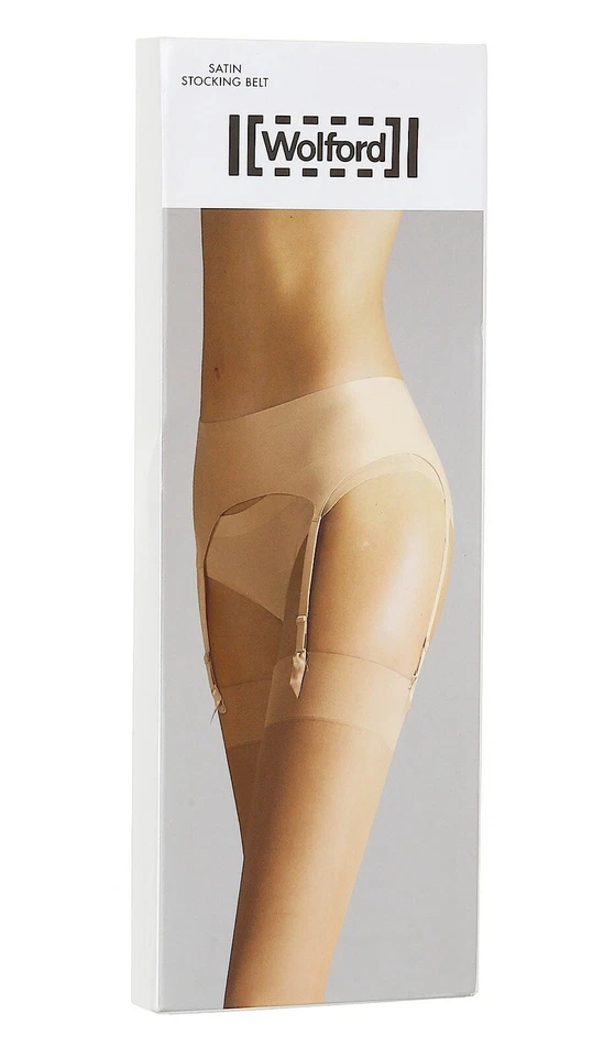 Wolford L2155 Satin Stocking Belt Black Hose Women’s Size M - Image 1 of 1