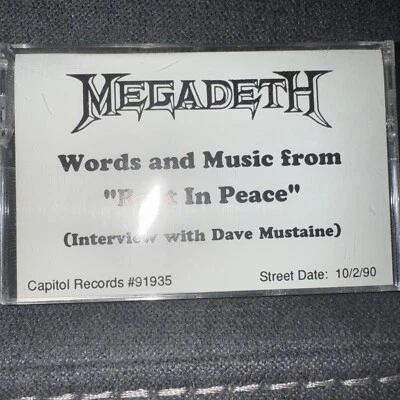 Megadeth -DAVE MUSTAINE - RARE 1990 PROMO MUSICAL EXCERPTS & INTERVIEW CASSETTE - Image 1 of 4