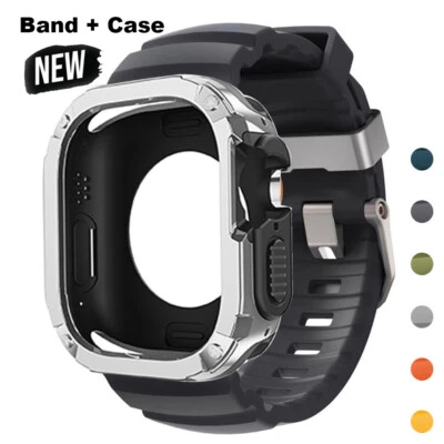 Strap + Case Cover For Apple Watch Ultra 2/1 49mm Series10 9 8 7 44/45/46mm Band - Image 1 of 4