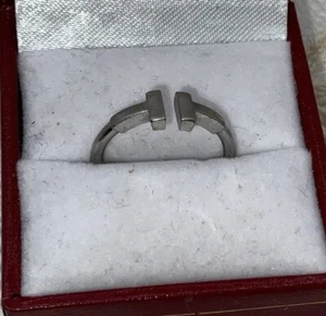 Tiffany & Co 18K “T Wire” White Gold Ring - Picture 1 of 5