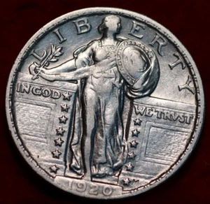 🇺🇸 Uncirculated 1920 Philadelphia Mint Silver Standing Liberty Quarter USA - Picture 1 of 2