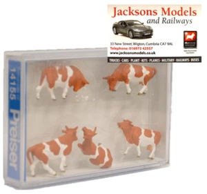 Preiser 14155 Braunkühe (Set mit 5 Figuren) Spur HO - Bild 1 von 1