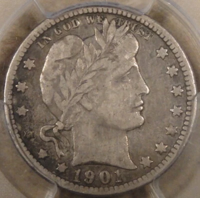 1901-O Barber Quarter 25c PCGS Certified VF20 - Image 1 of 4