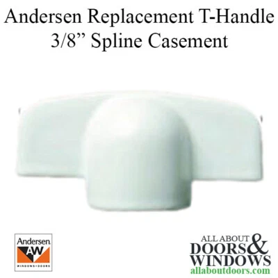 Andersen T Handle For Casement Windows Or Awning Windows 3/8 Inch Spline White - Image 1 of 2